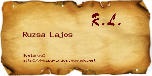 Ruzsa Lajos névjegykártya
