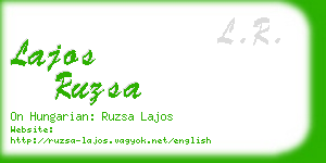 lajos ruzsa business card